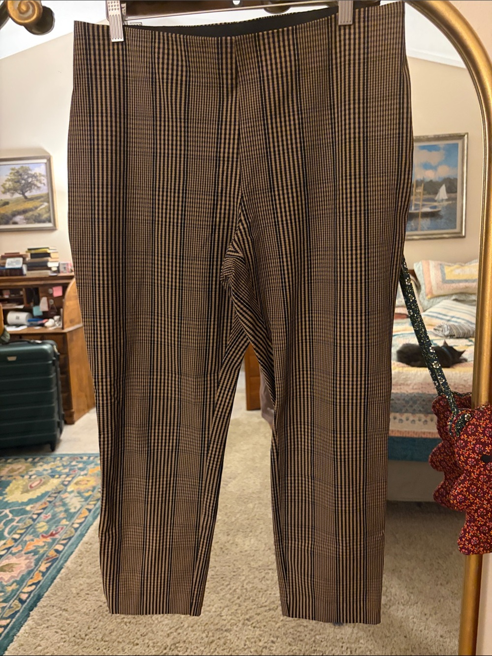 a new day Brown Glen Plaid Tapered Dress Pants
